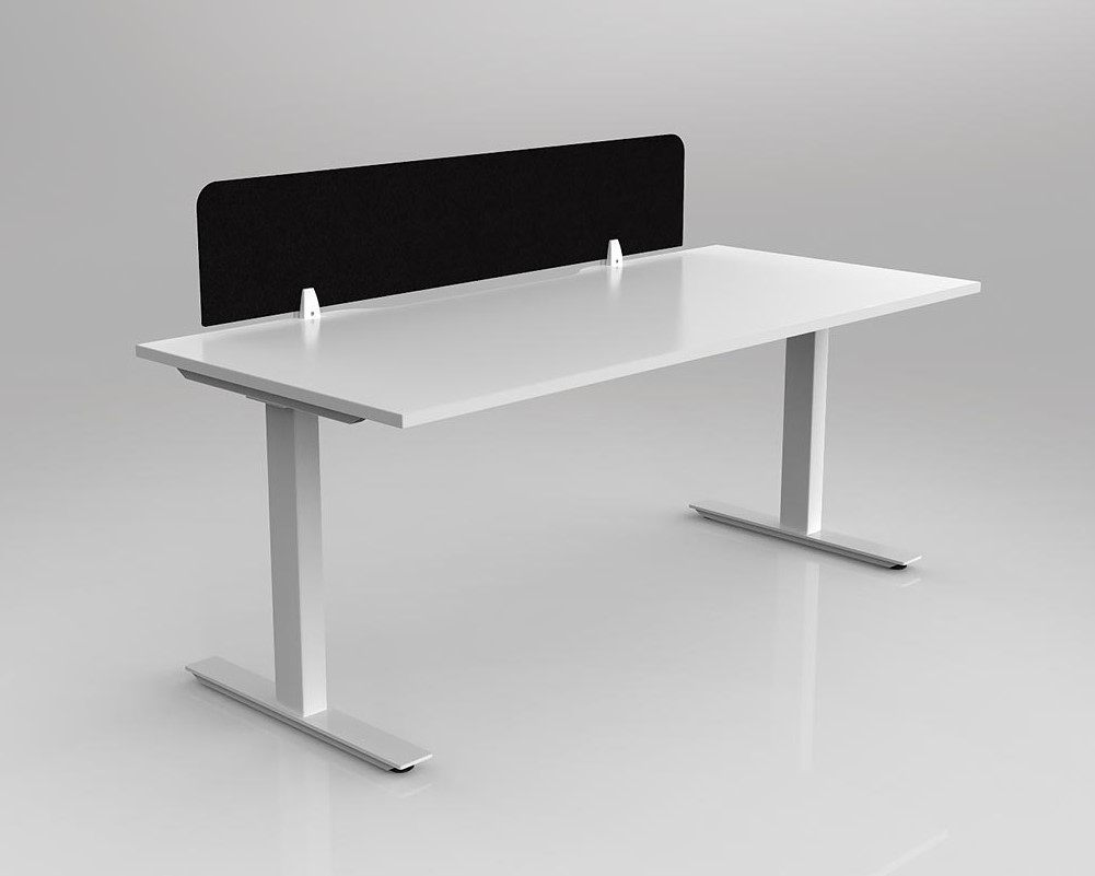Agile Fixed Height Workstation - rectangle leg - with Acoustiq Screen